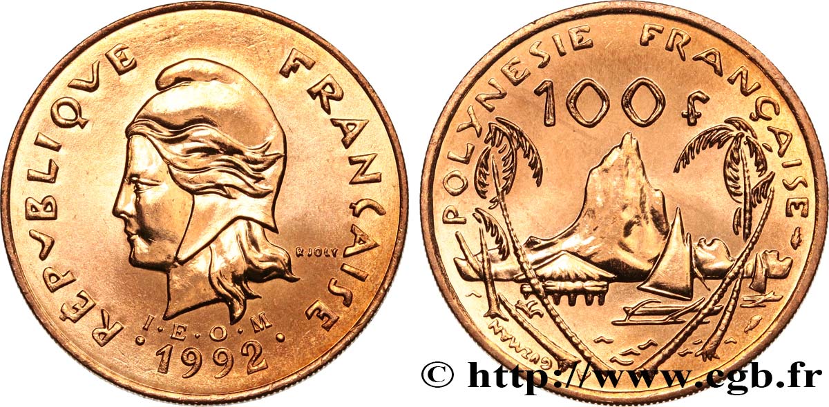 POLINESIA FRANCESA 100 Francs I.E.O.M. 1992 Paris SC 