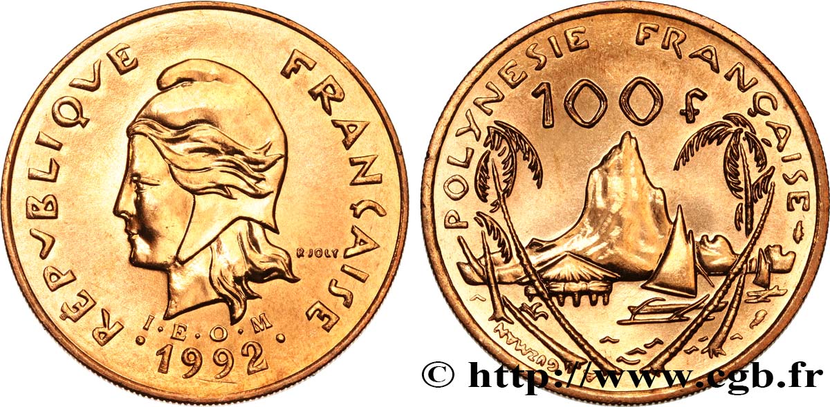 POLINESIA FRANCESE 100 Francs I.E.O.M 1992 Paris MS 
