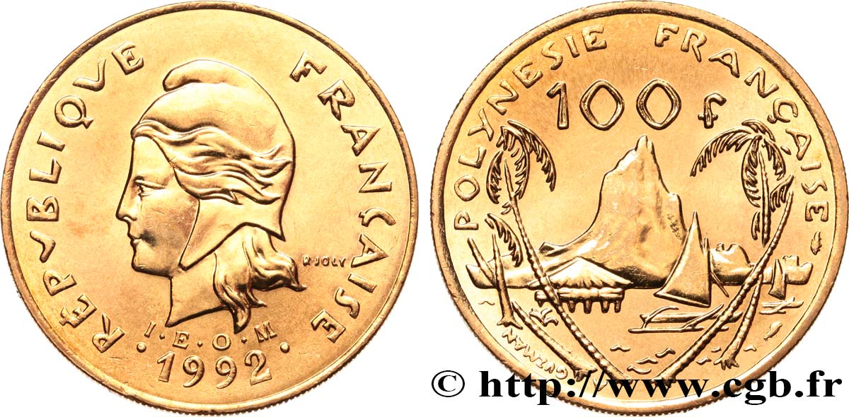 POLINESIA FRANCESE 100 Francs I.E.O.M 1992 Paris MS 