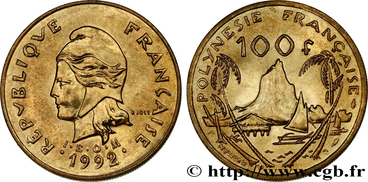 POLINESIA FRANCESA 100 Francs I.E.O.M. 1992 Paris SC 