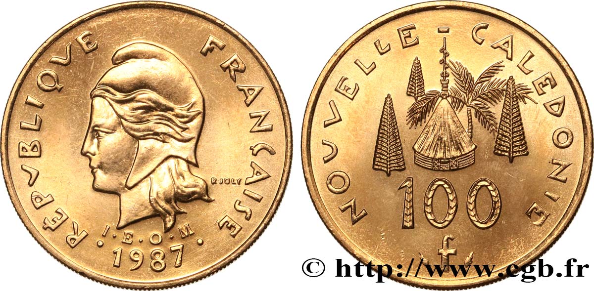 NUEVA CALEDONIA 100 Francs IEOM 1987 Paris SC 