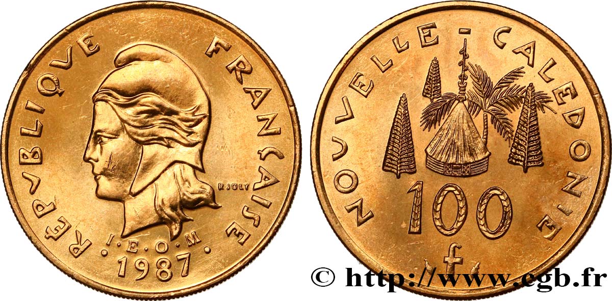 NUEVA CALEDONIA 100 Francs IEOM 1987 Paris SC 