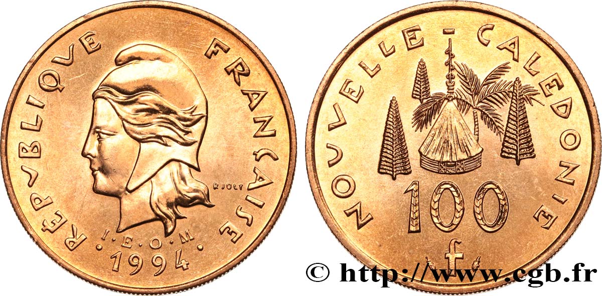 NOUVELLE CALÉDONIE 100 Francs I.E.O.M. 1994 Paris SPL 