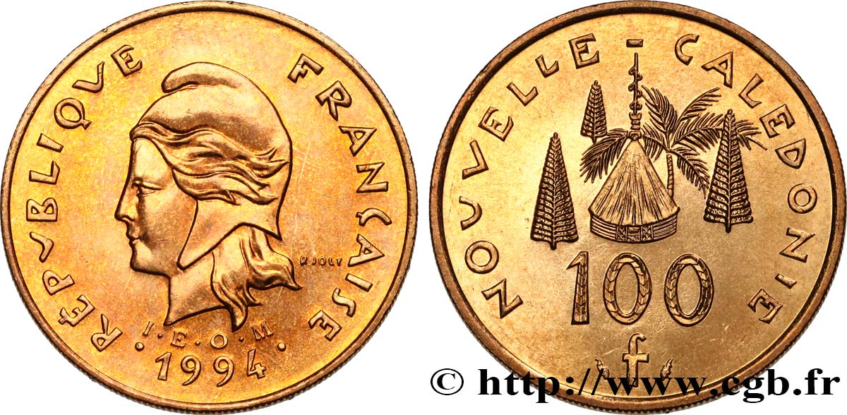 NUEVA CALEDONIA 100 Francs I.E.O.M. 1994 Paris SC 