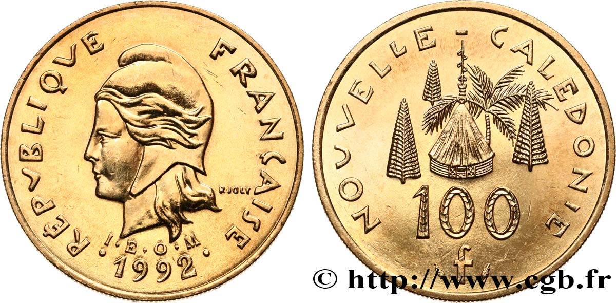 NEW CALEDONIA 100 Francs IEOM 1992 Paris MS 