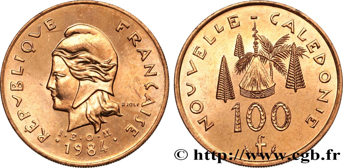 NUEVA CALEDONIA 100 Francs IEOM 1984 Paris SC 