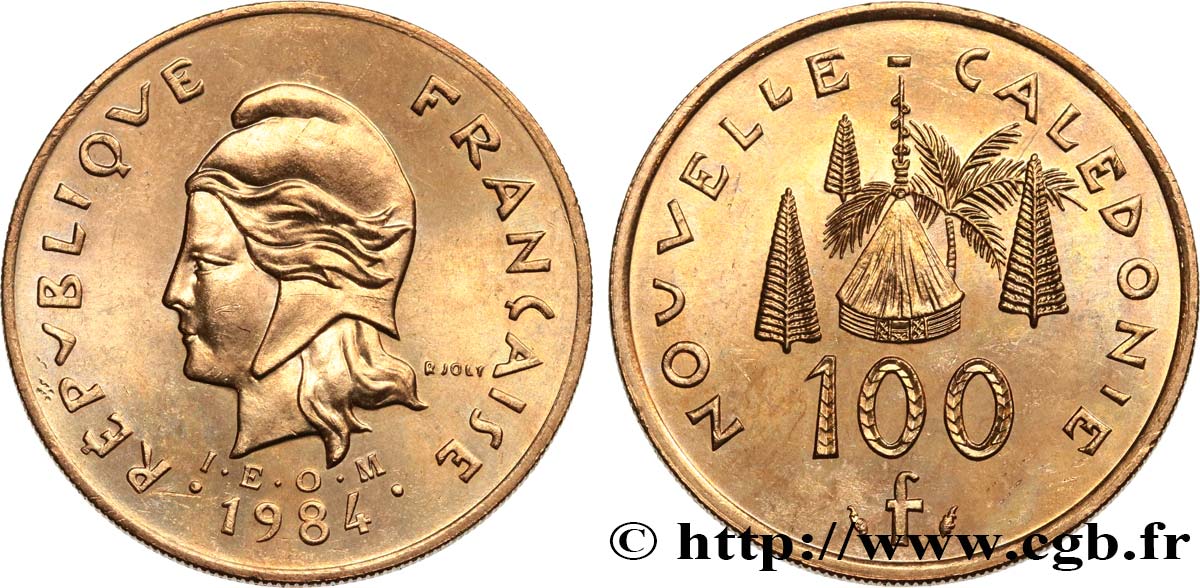NEUKALEDONIEN 100 Francs IEOM 1984 Paris fST 