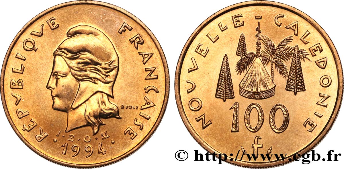 NUOVA CALEDONIA 100 Francs I.E.O.M. 1994 Paris MS 