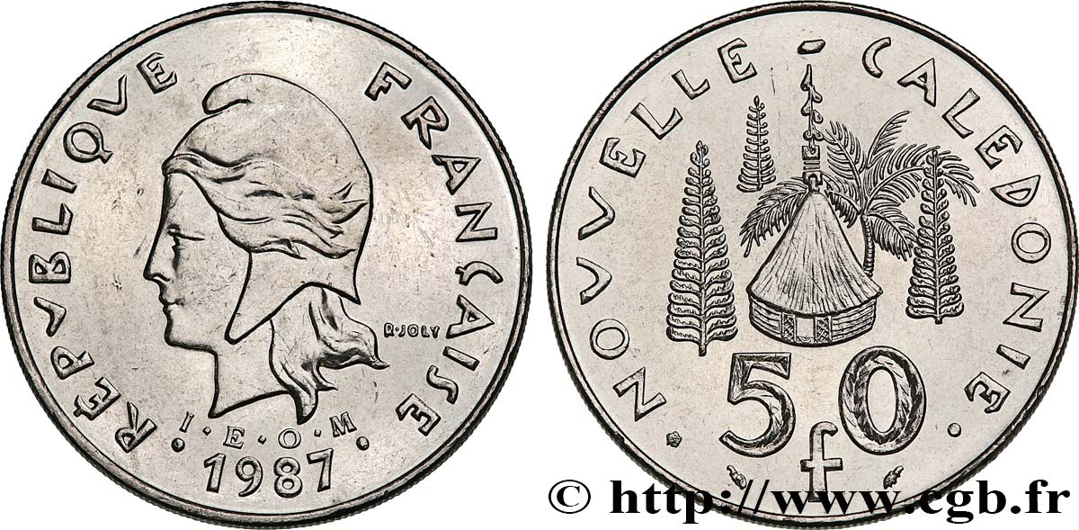NUOVA CALEDONIA 50 Francs I.E.O.M Marianne 1987 Paris MS 