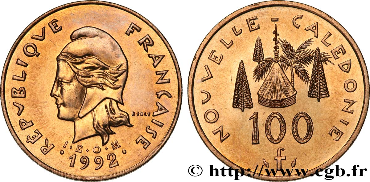 NEW CALEDONIA 100 Francs IEOM 1992 Paris MS 