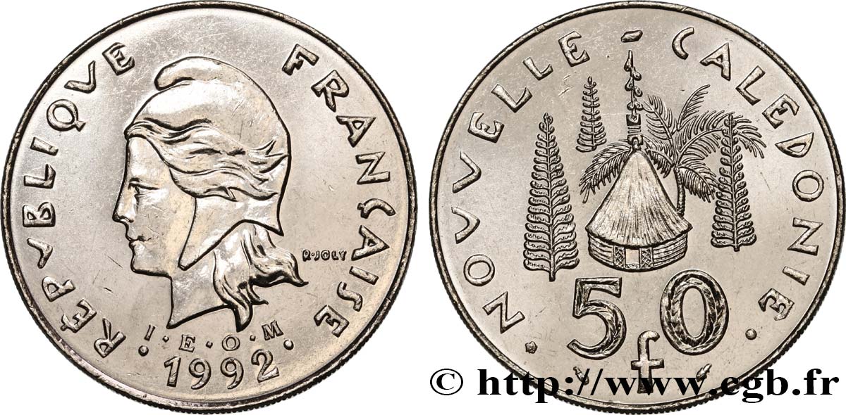 NUOVA CALEDONIA 50 Francs I.E.O.M. 1992 Paris MS 