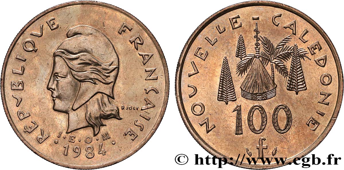 NUOVA CALEDONIA 100 Francs IEOM 1984 Paris MS 