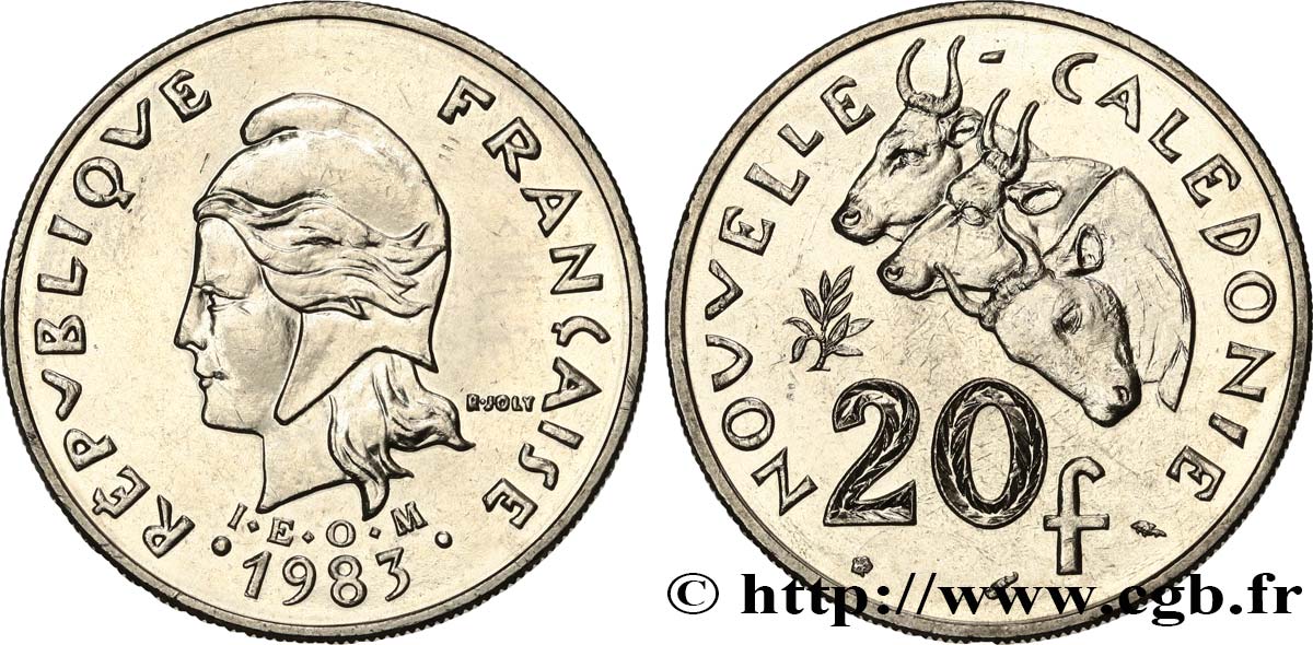 NEW CALEDONIA 20 Francs I.E.O.M. 1983 Paris MS 