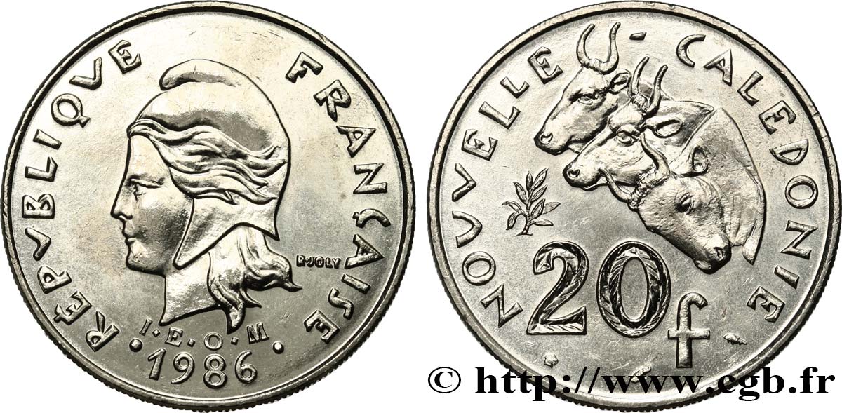 NUOVA CALEDONIA 20 Francs I.E.O.M. 1986 Paris MS 
