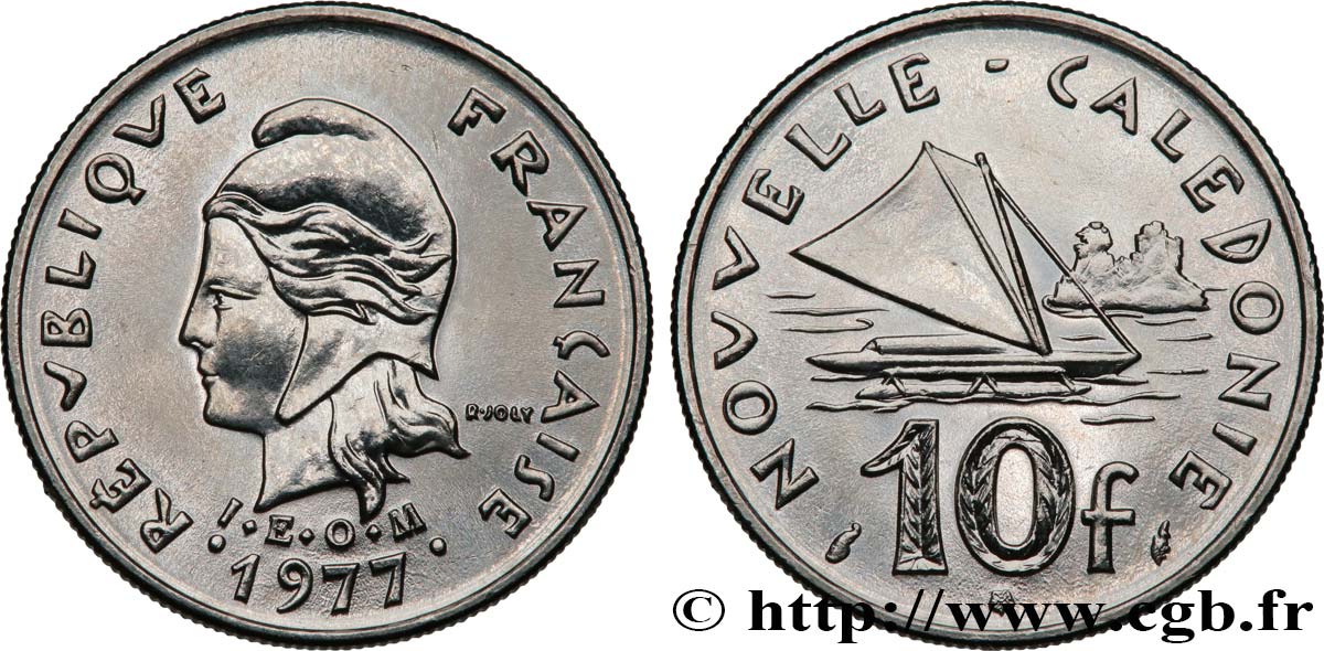 NUOVA CALEDONIA 10 Francs I.E.O.M. 1977 Paris MS 