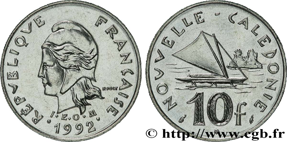 NEW CALEDONIA 10 Francs I.E.O.M. 1992 Paris MS 