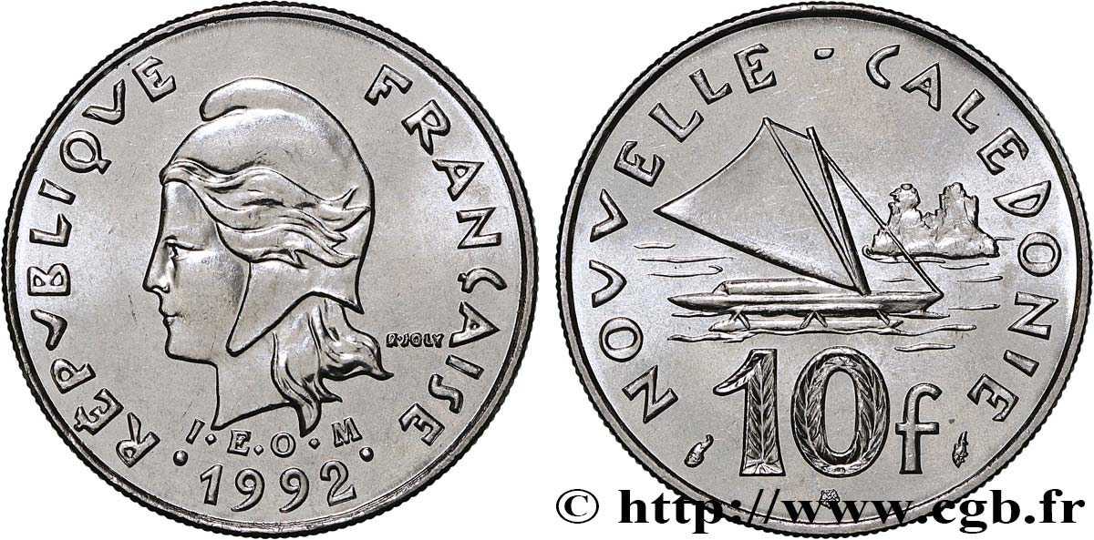 NUEVA CALEDONIA 10 Francs I.E.O.M. 1992 Paris SC 