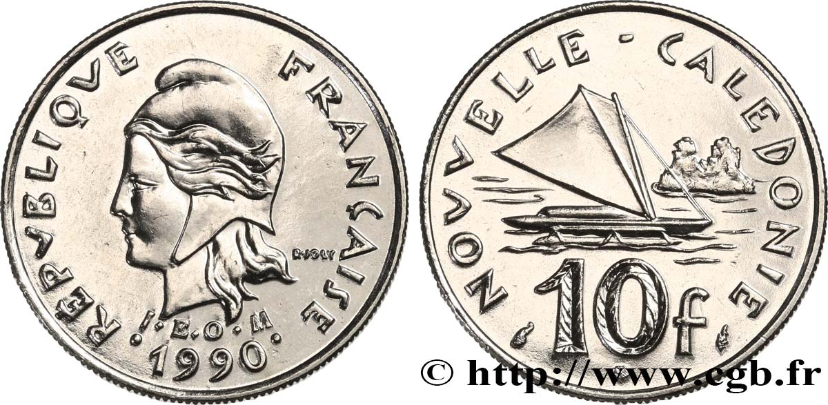 NUEVA CALEDONIA 10 Francs I.E.O.M.  1990 Paris SC 
