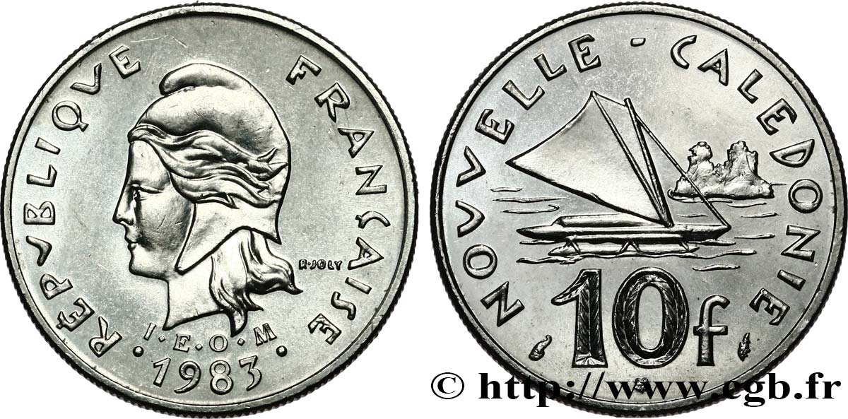 NEW CALEDONIA 10 Francs I.E.O.M. 1983 Paris AU 