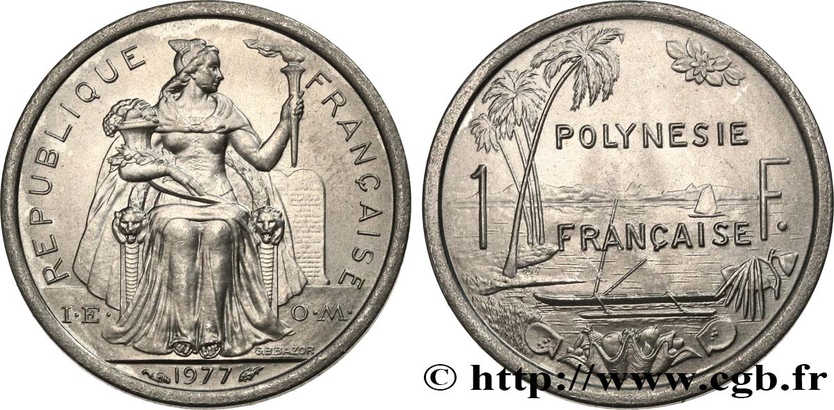 POLINESIA FRANCESE 1 Franc I.E.O.M. 1977 Paris MS 