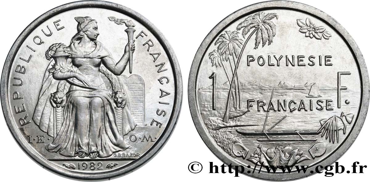 POLINESIA FRANCESE 1 Franc I.E.O.M. 1982 Paris MS 