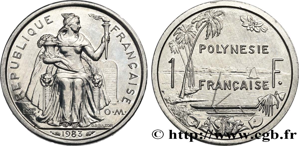 POLINESIA FRANCESA 1 Franc I.E.O.M.  1983 Paris SC 