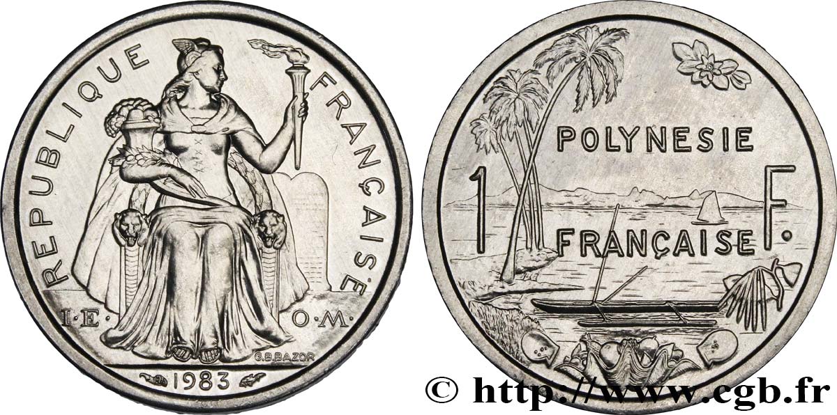 FRANZÖSISCHE-POLYNESIEN 1 Franc I.E.O.M.  1983 Paris fST 