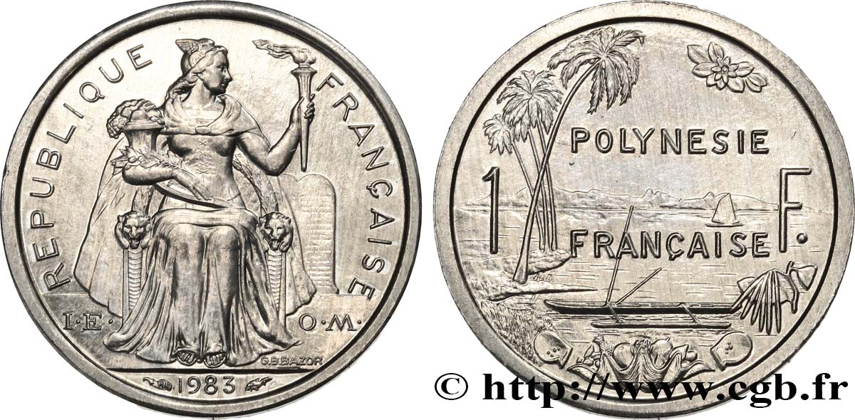 FRENCH POLYNESIA 1 Franc I.E.O.M.  1983 Paris MS 
