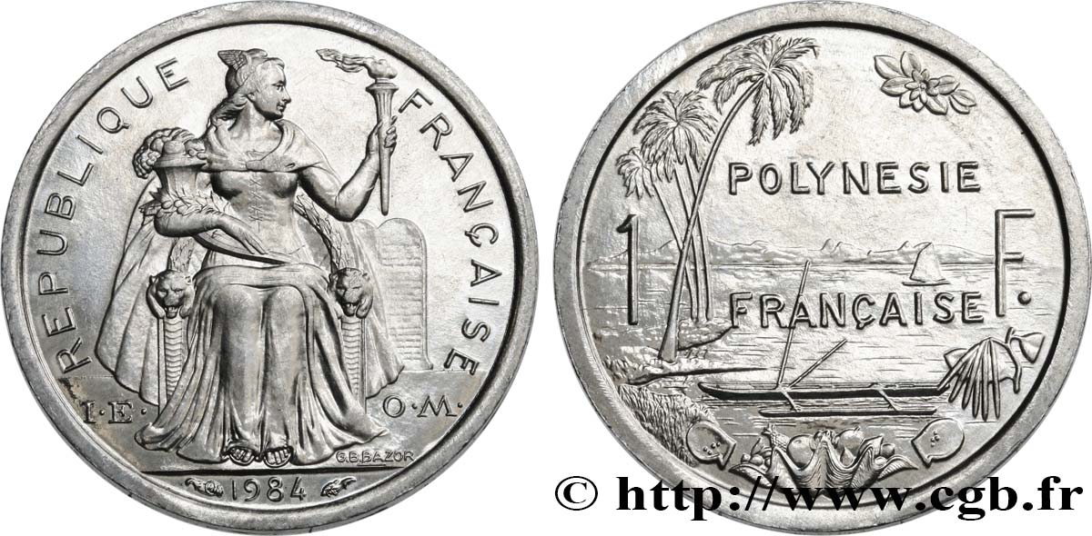 POLYNÉSIE FRANÇAISE 1 Franc I.E.O.M. 1984 Paris SPL 