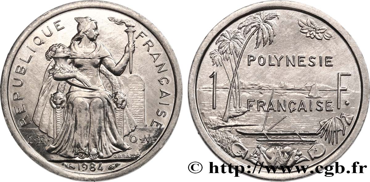 POLYNÉSIE FRANÇAISE 1 Franc I.E.O.M. 1984 Paris SPL 