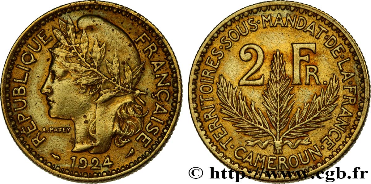 CAMERUN - Mandato Francese 2 Francs 1924 Paris q.SPL 