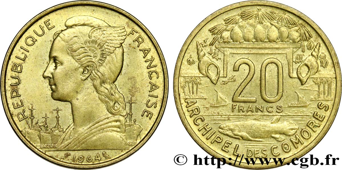 COMORES - Archipel 20 Francs 1964 Paris SUP 