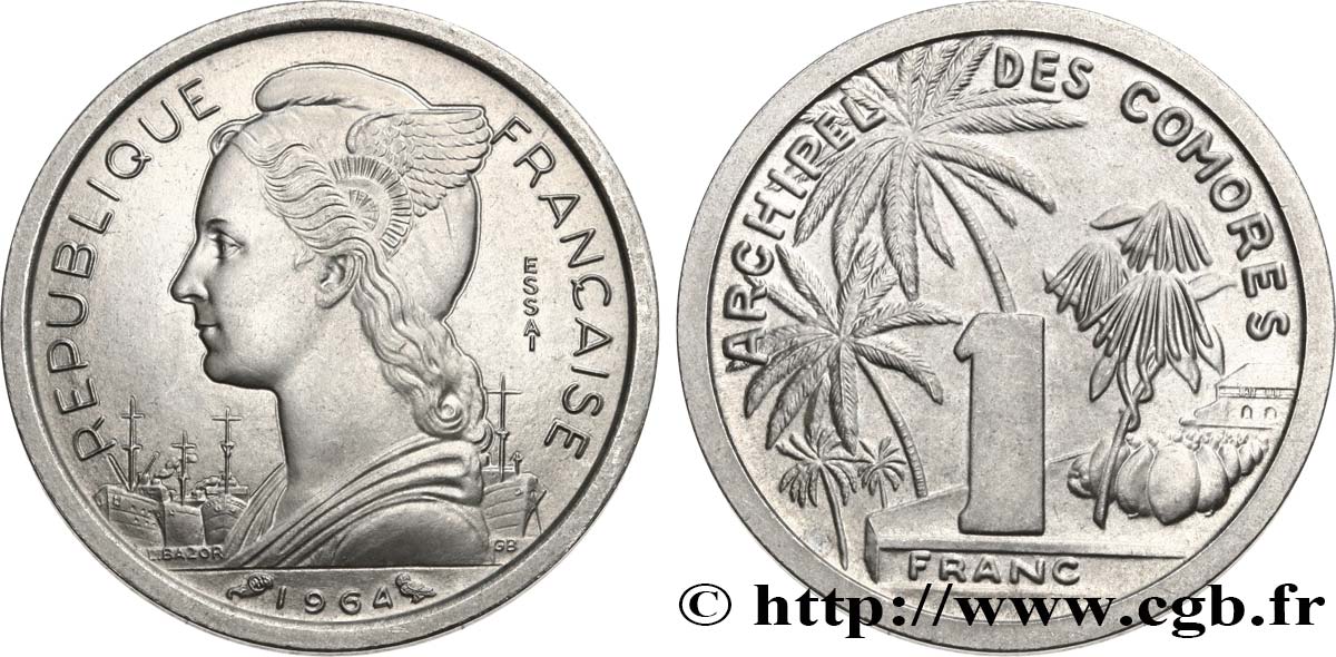COMORES - Archipel 1 Franc ESSAI 1964 Paris SPL 
