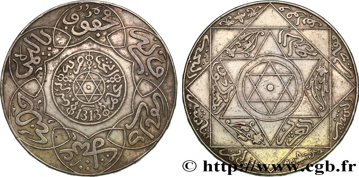 MAROC 10 Dirhams Hassan I An 1313 1895 Berlin Fco 548608 Colonies maroc-10-dirhams-hassan-i-an-1313-1895-berlin-fco-548608-colonies