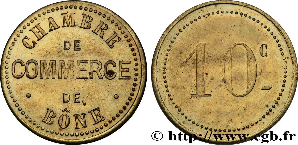 ALGÉRIE 10 Centimes Chambre de Commerce de Bône (1915)  SUP 