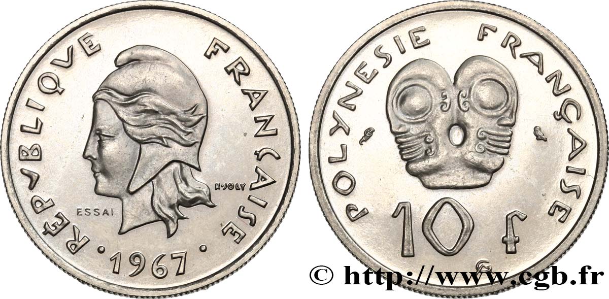 FRANZÖSISCHE-POLYNESIEN Essai de 10 Francs 1967 Paris fST 