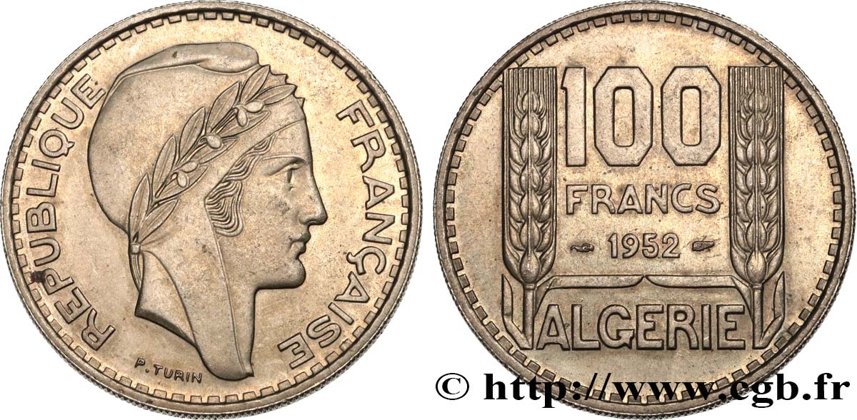 ARGELIA 100 Francs Turin 1952  EBC 
