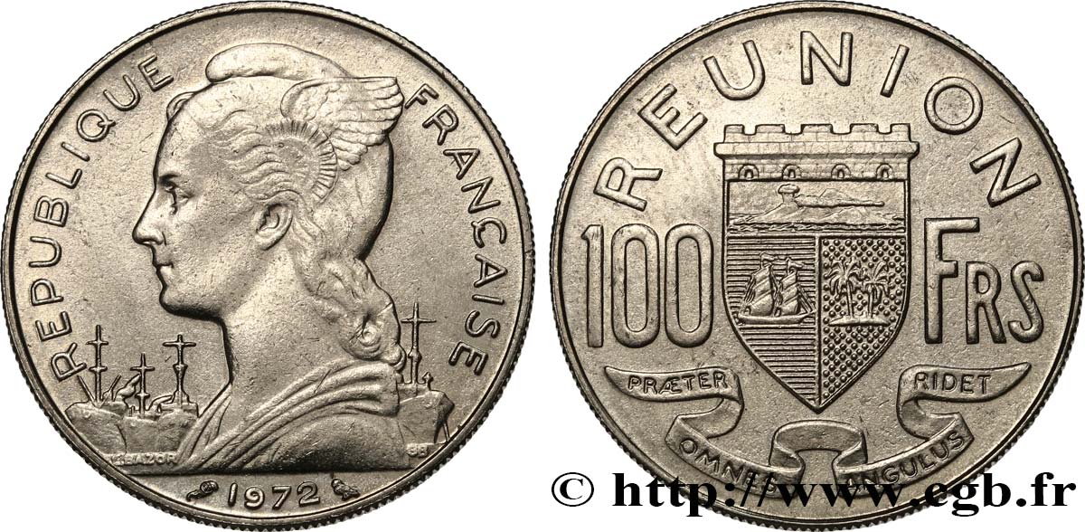 ISOLA RIUNIONE 100 Francs 1972 Paris SPL 