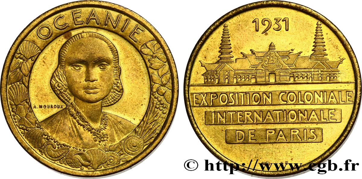 COLONIES GÉNÉRALES Médaille Exposition Coloniale Internationale - Océanie 1931 Paris SPL 