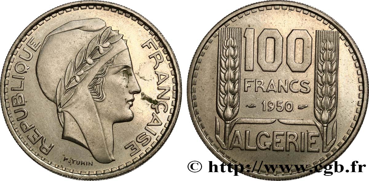 ARGELIA Essai 100 Francs Turin   1950  SC 