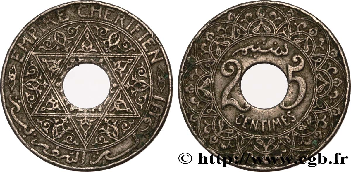MARUECOS 25 Centimes Empire Chérifien N.D. Paris MBC+ 