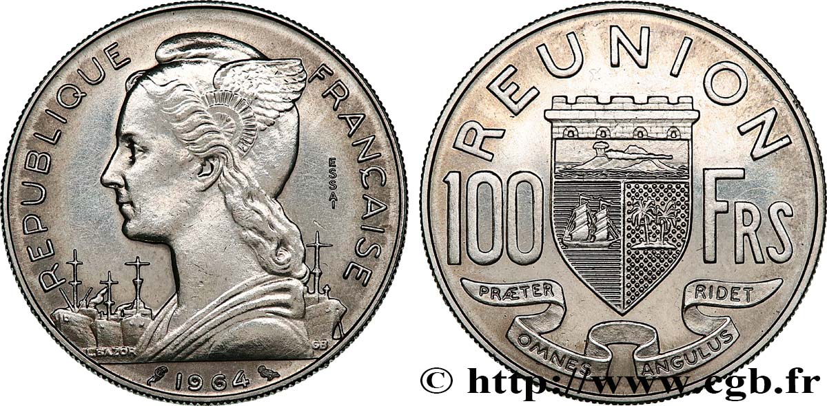 REUNION INSEL 100 Francs Essai 1964 Paris ST 