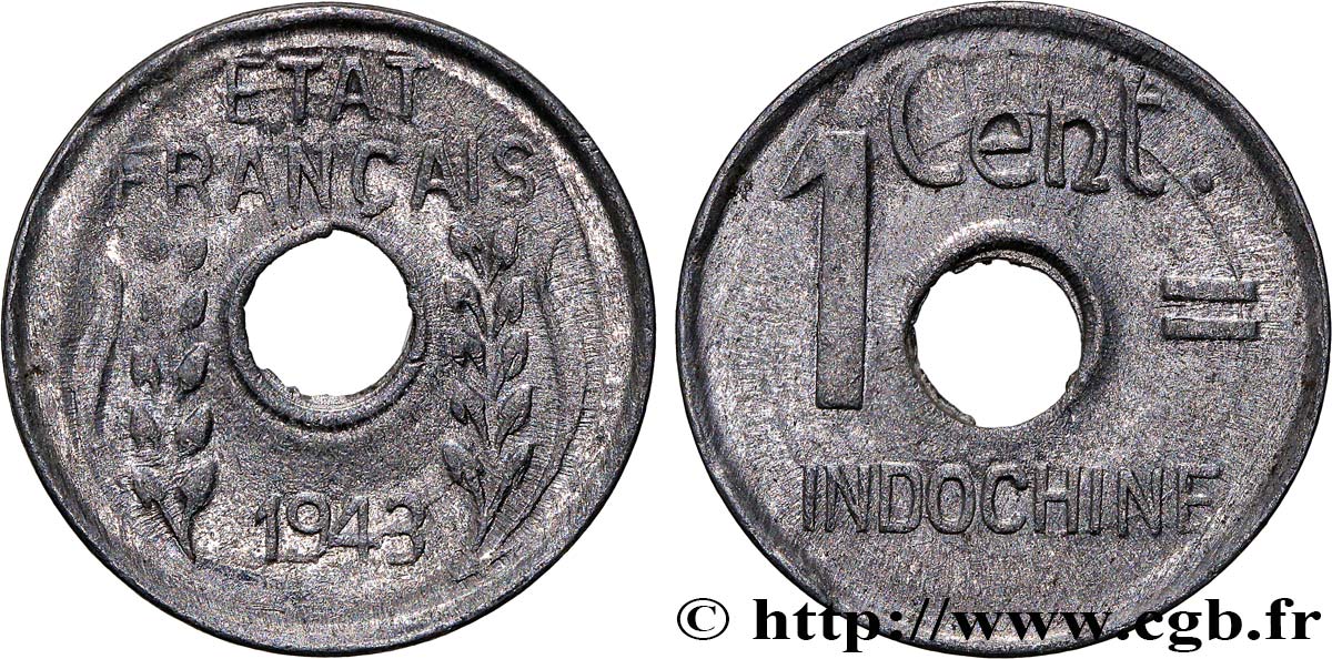 INDOCHINA 1 Centième 1943 Hanoï SC 