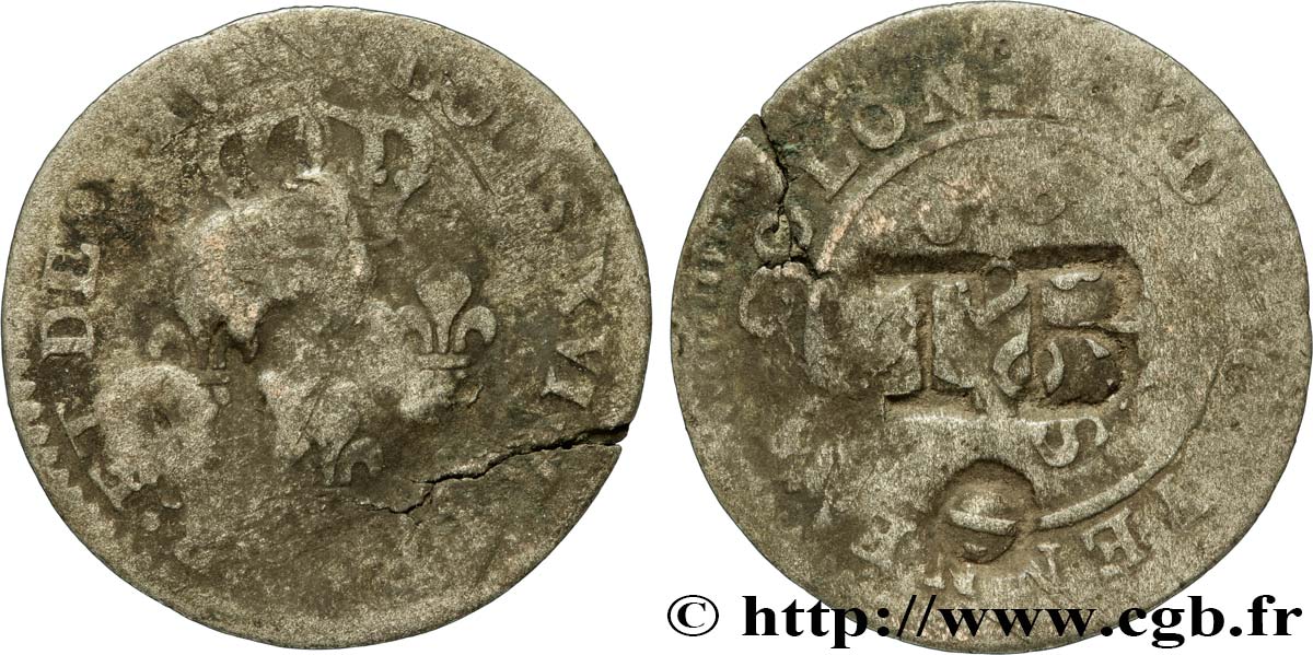 TOBAGO Sou marqué, contremarque TB sur une monnaie de 2 Sous de Cayenne n.d.  fS 