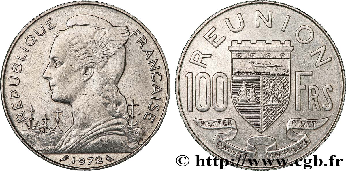 REUNION INSEL 100 Francs 1972 Paris VZ 