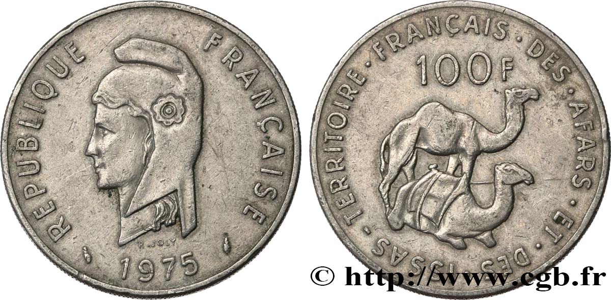 YIBUTI - Territorio Francés de los Afars e Issas 100 Francs 1975 Paris MBC 