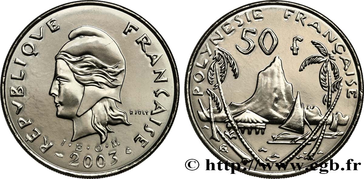 FRENCH POLYNESIA 50 Francs I.E.O.M. Marianne 2003 Paris MS 