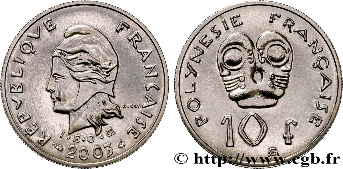 FRANZÖSISCHE-POLYNESIEN 10 Francs I.E.O.M Marianne 2003 Paris ST 