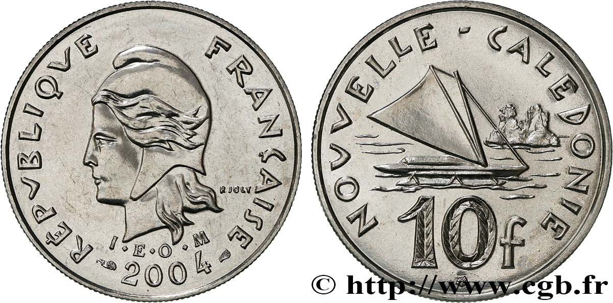 NOUVELLE CALÉDONIE 10 Francs I.E.O.M. 2004 Paris FDC 