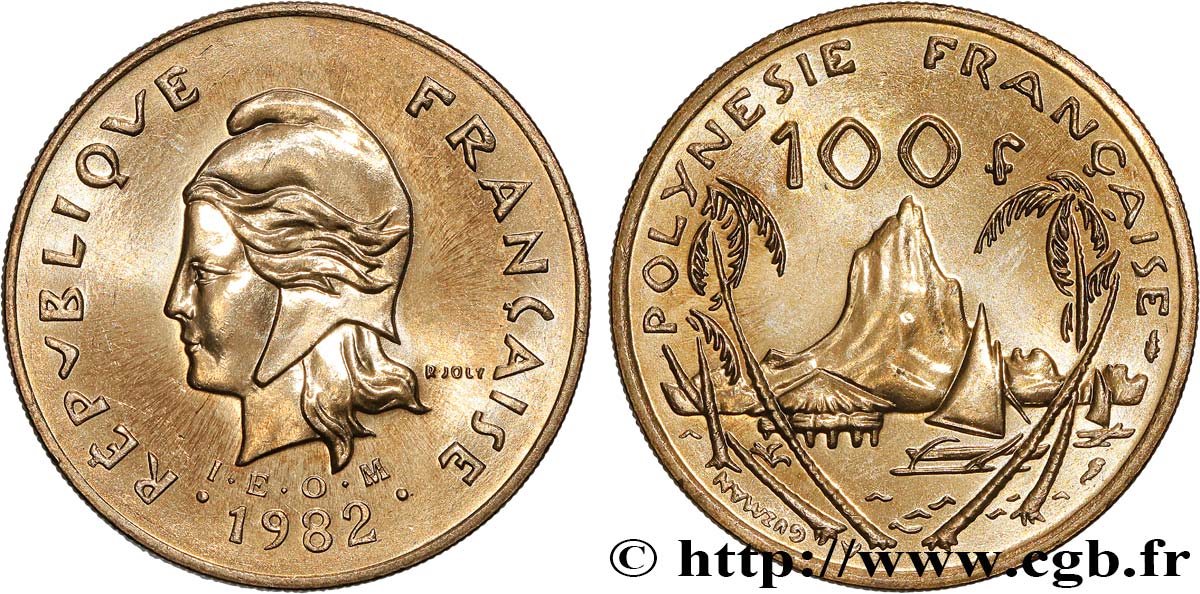 POLINESIA FRANCESE 100 Francs I.E.O.M. 1982 Paris MS 